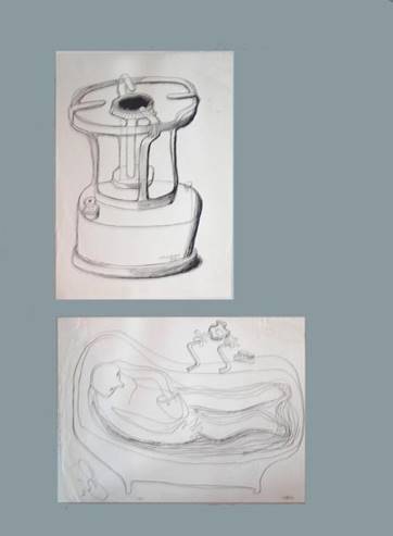 47-04 lampe � p�trole et bain w i