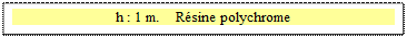Zone de Texte: h : 1 m.    R&eacute;sine polychrome

