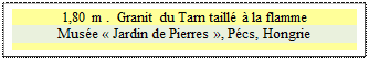 Zone de Texte: 1,80 m .  Granit du Tarn taill� � la flamme
Mus�e � Jardin de Pierres �, P�cs, Hongrie


