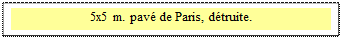 Zone de Texte: 5x5 m. pav� de Paris, d�truite.