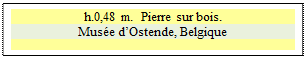 Zone de Texte: h.0,48 m.  Pierre sur bois.
Mus&eacute;e d’Ostende, Belgique


