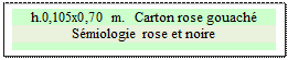 Zone de Texte: h.0,105x0,70 m.  Carton rose gouach�
S�miologie rose et noire


