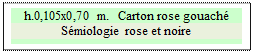Zone de Texte: h.0,105x0,70 m.  Carton rose gouach&eacute;
S&eacute;miologie rose et noire




