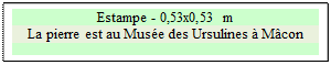 Zone de Texte: Estampe - 0,53x0,53 m 
La pierre est au Mus�e des Ursulines � M�con

