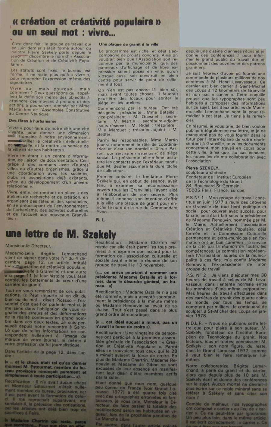 La Manche LIbre 11-12-1977