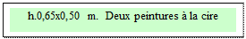 Zone de Texte: h.0,65x0,50 m.  Deux peintures &agrave; la cire