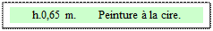 Zone de Texte: h.0,65 m.       Peinture � la cire.