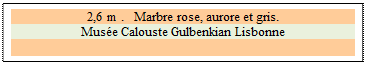 Zone de Texte: 2,6 m .   Marbre rose, aurore et gris. 
Mus�e Calouste Gulbenkian Lisbonne

