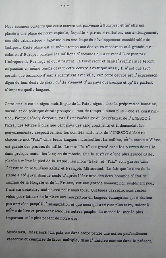 Discours du Maire de Budapest 14-6-1983 2
