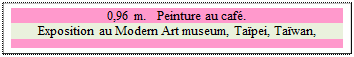Zone de Texte: 0,96 m.   Peinture au caf�.
Exposition au Modern Art museum, Ta�pei, Ta�wan,

