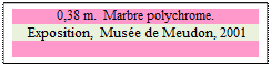 Zone de Texte: 0,38 m.  Marbre polychrome. 
 Exposition, Mus�e de Meudon, 2001

